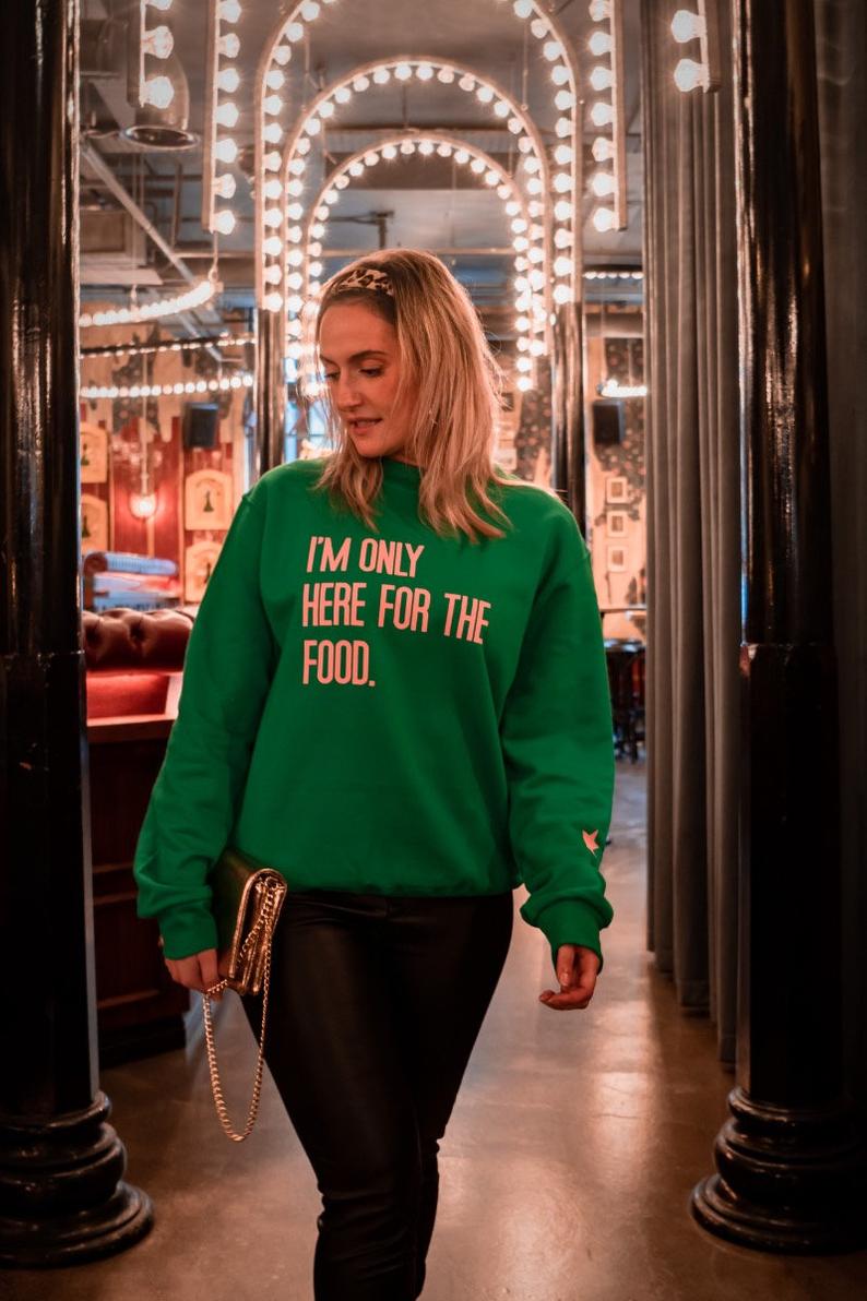 Here for the food funny christmas jumper