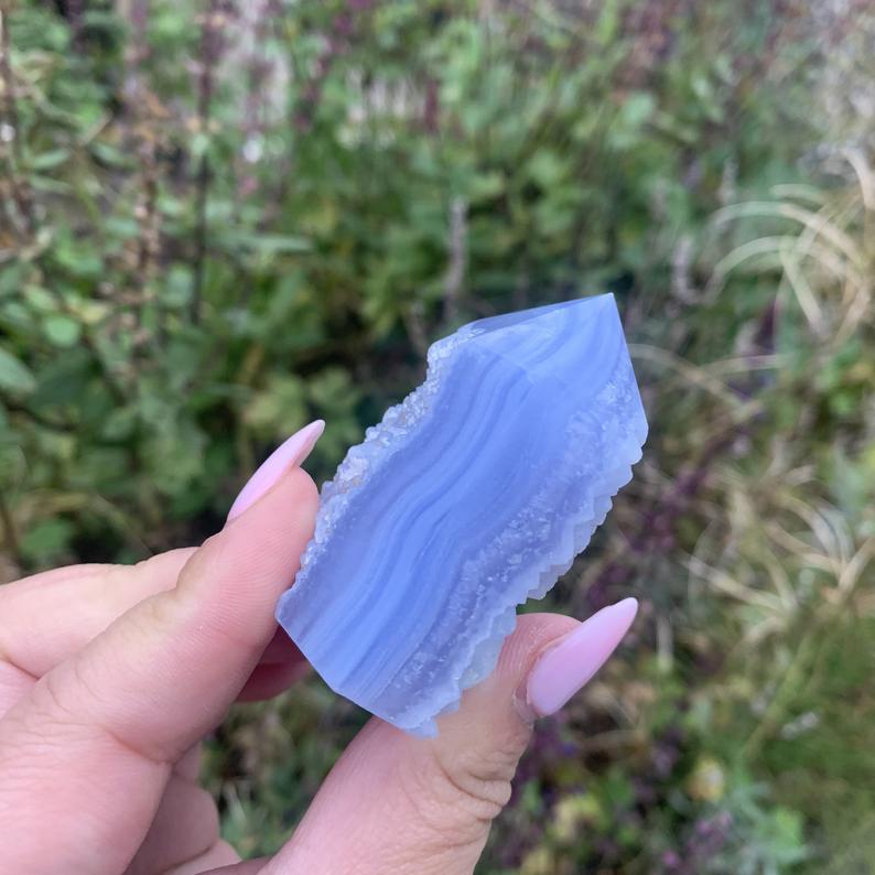 blue lace agate tower healing crystals for anxiety