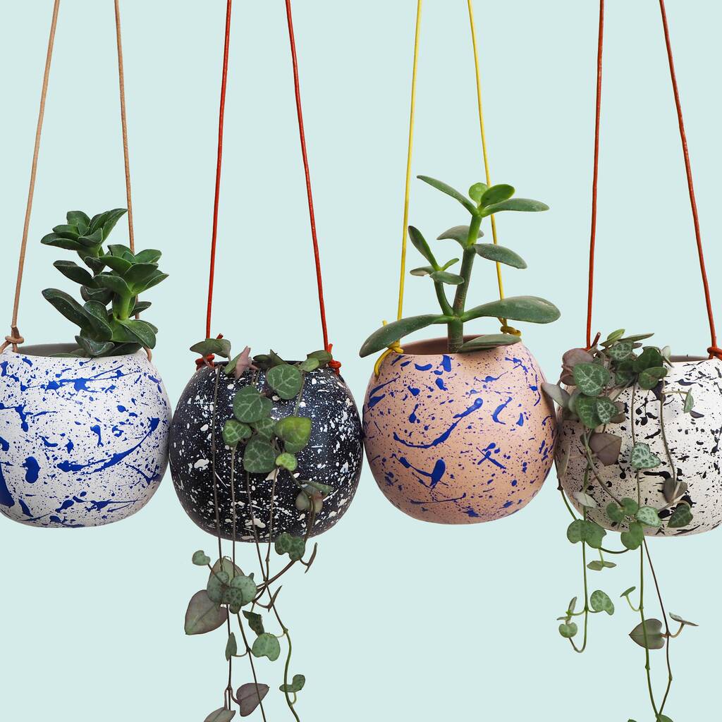 Cute Splatter Hanging Plant Pots 