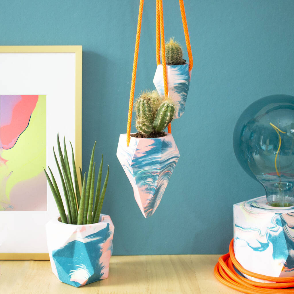 Marbled Hanging Planter