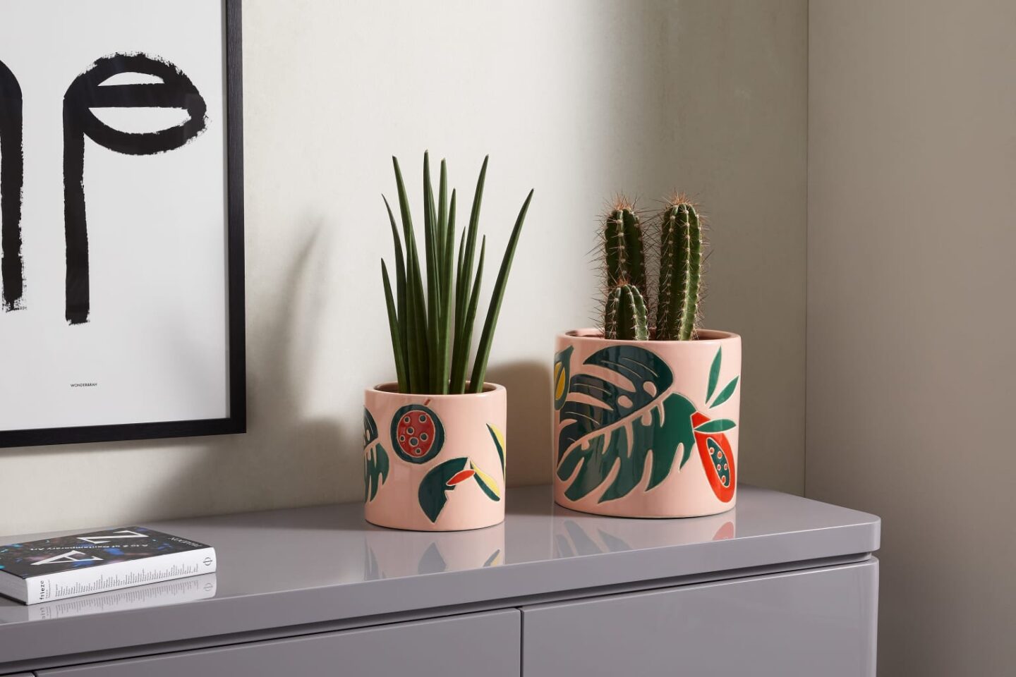 Tropical Palm Print Planters