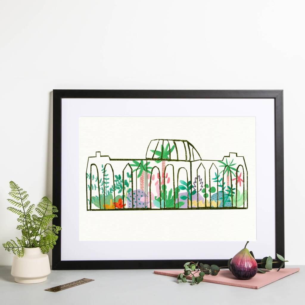 botanical glass house prints 