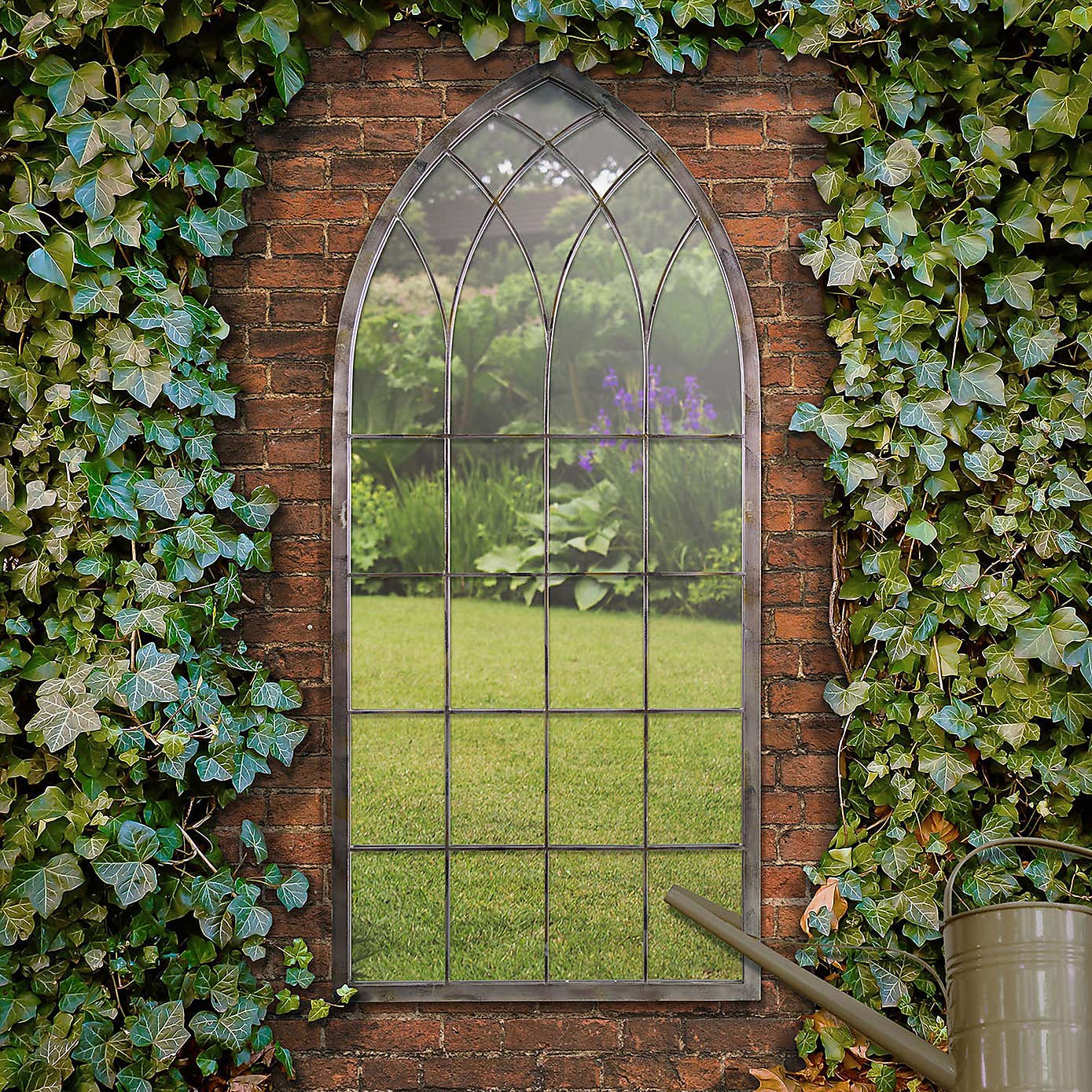 Chapel Distressed Bronze Outdoor Window Mirror