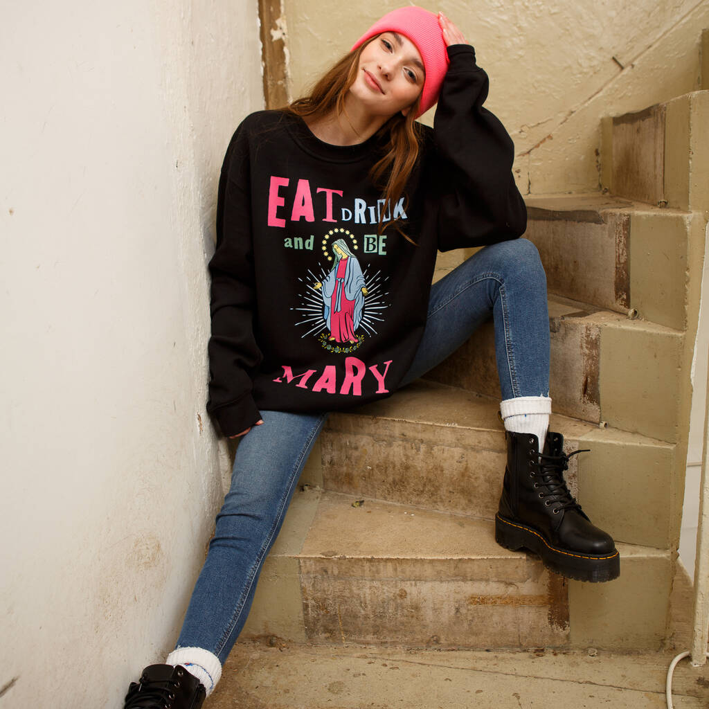 Eat Drink And Be Mary Women's Christmas Jumper