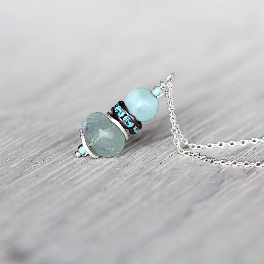 Aquamarine And Silver Necklace