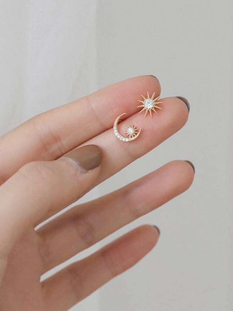 Gold Star And Moon Celeste Hoop Earrings