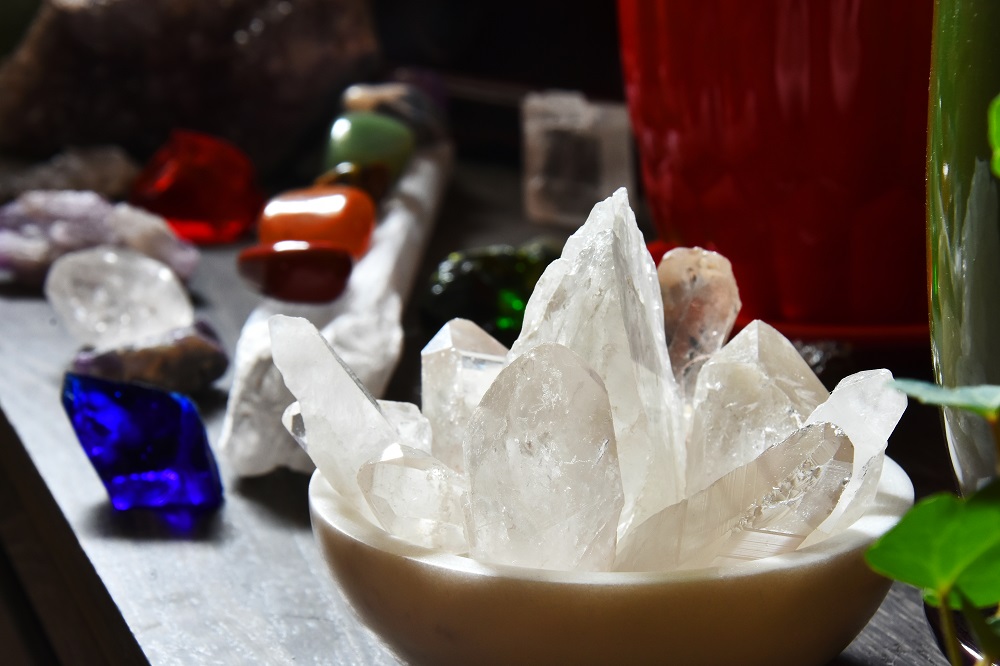 clear quartz crystals 