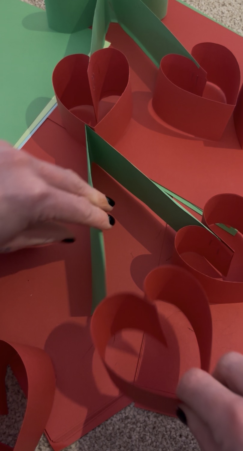 Heart cherry paper decoration