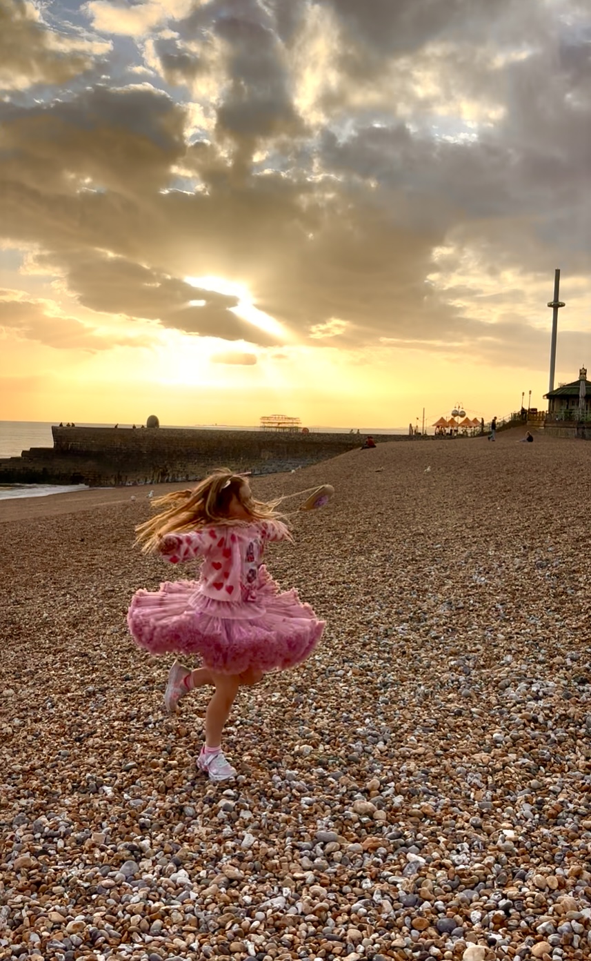 Brighton beach with kids